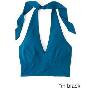 abercrombie deep v halter top